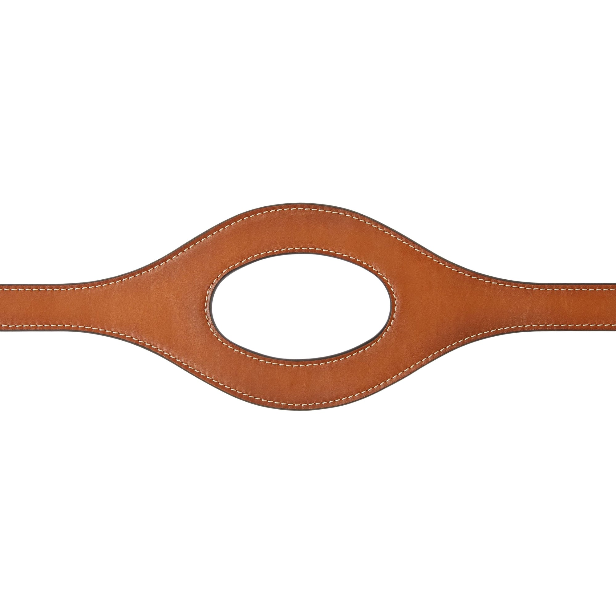 Ceinture en cuir surpiqué avec découpes - Briar Brown