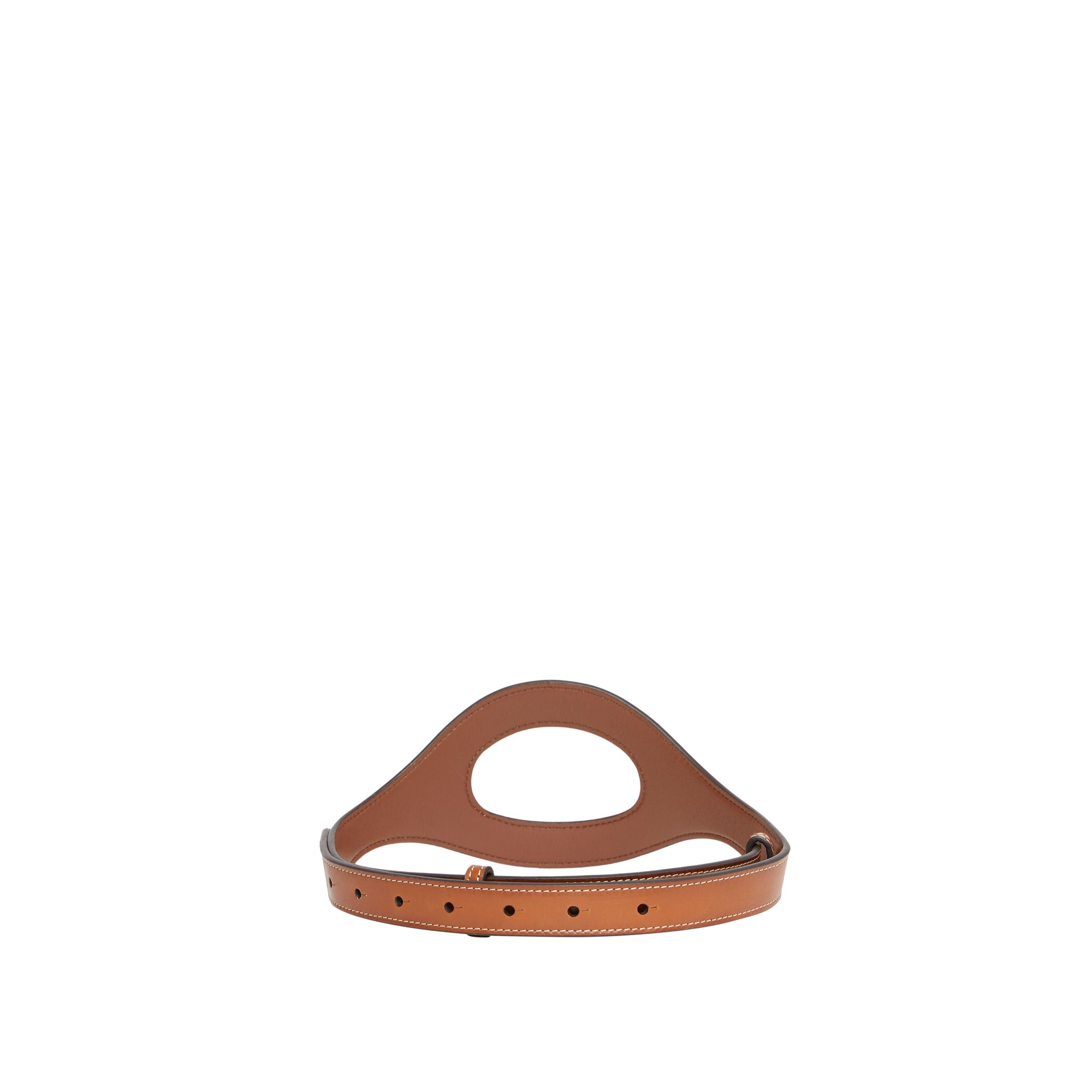 Ceinture en cuir surpiqué avec découpes - Briar Brown