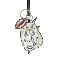 Porte-clés en cuir avec illustration marine - White