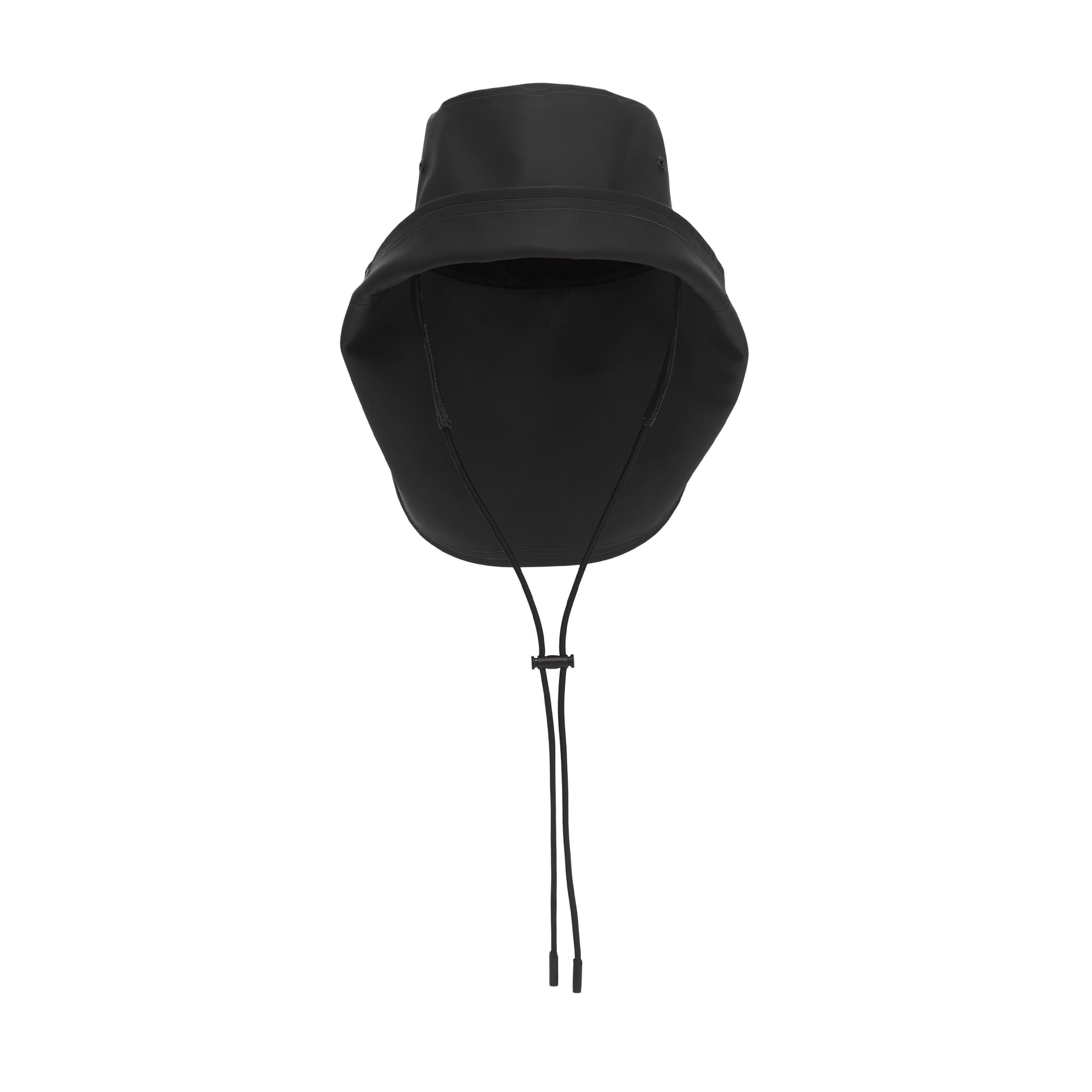 Chapeau de pêcheur en coton caoutchouté surpiqué - Black