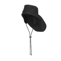 Chapeau de pêcheur en coton caoutchouté surpiqué - Black