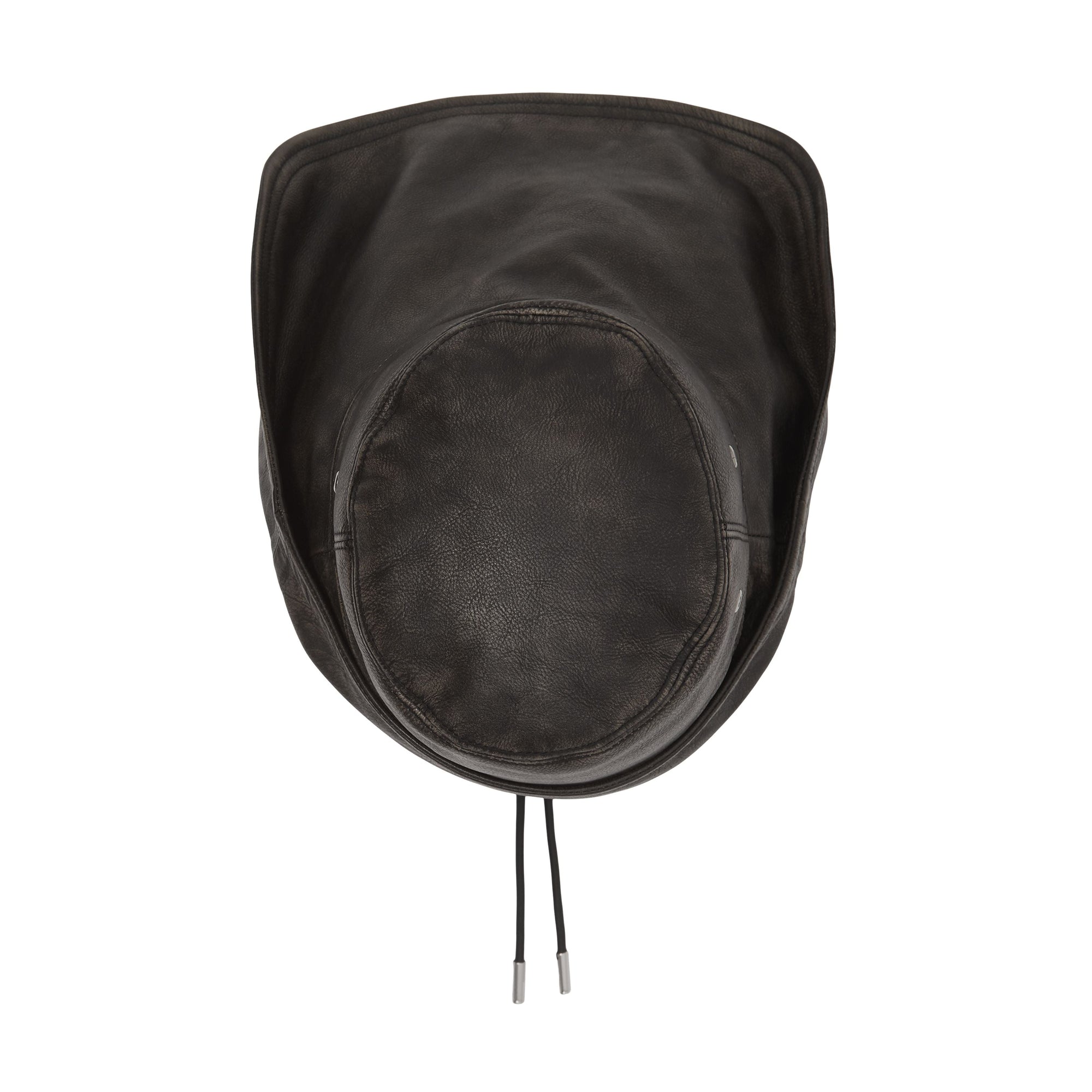 Chapeau de pêcheur en cuir avec logo - Black