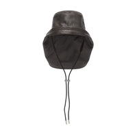 Chapeau de pêcheur en cuir avec logo - Black