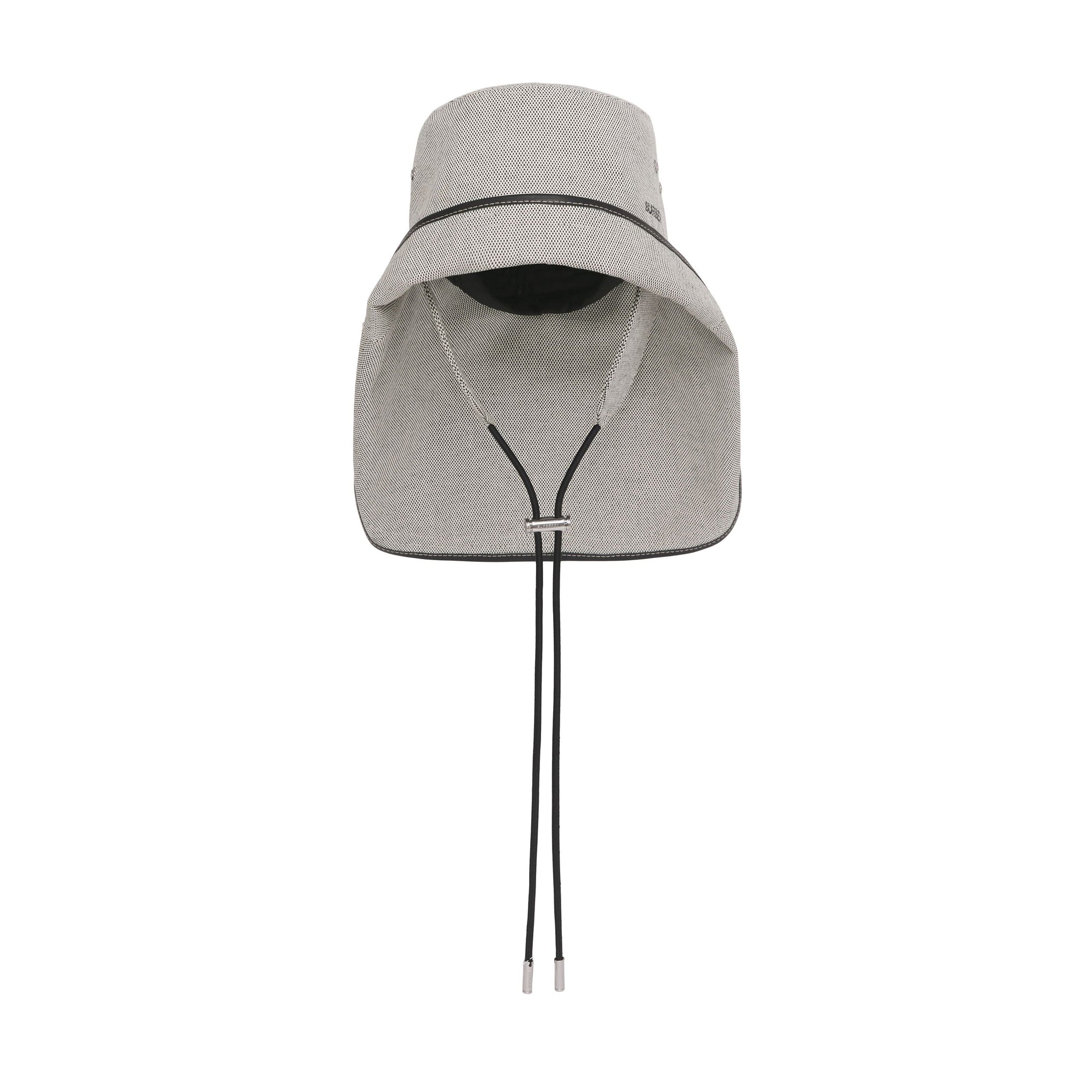 Chapeau de pêcheur en toile de coton avec logo - Black & White