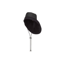 Chapeau de pêcheur en coton caoutchouté avec logo - Black