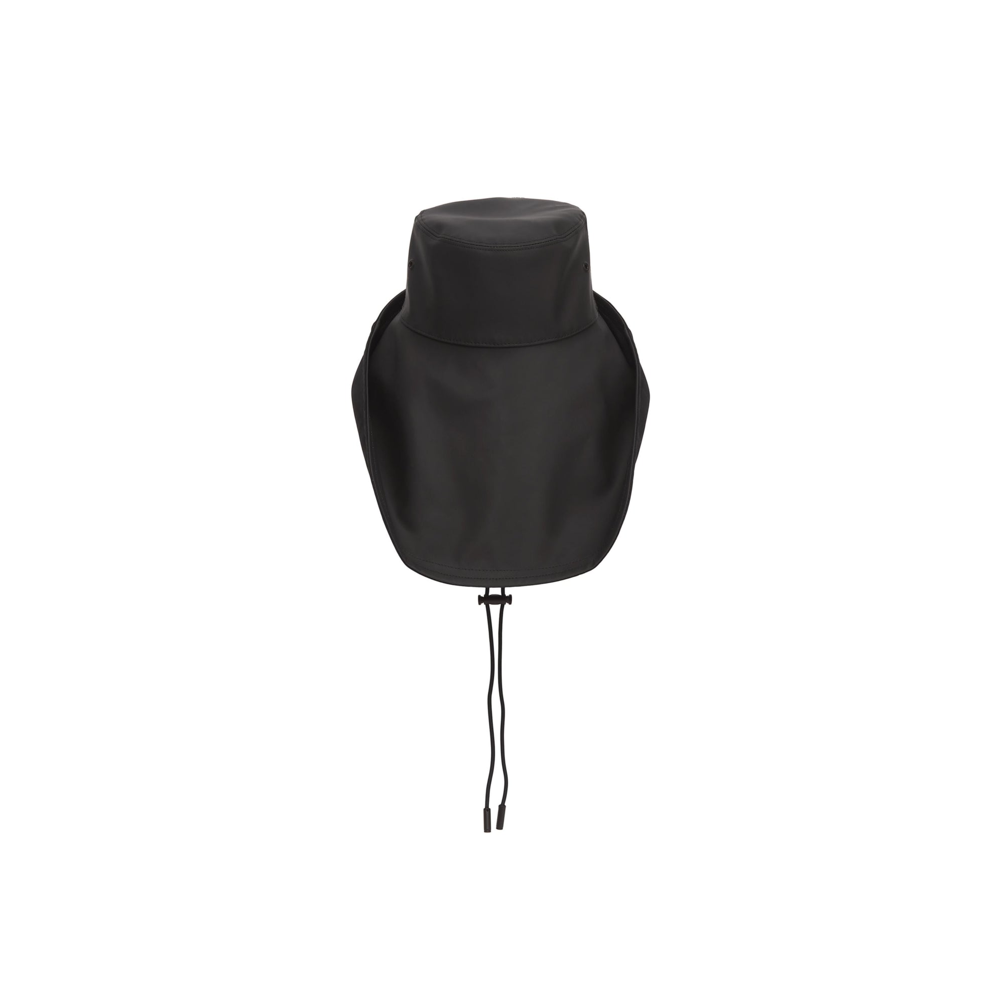 Chapeau de pêcheur en coton caoutchouté avec logo - Black