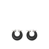 Créoles en cuir surpiqué avec clou - Palladio & Black