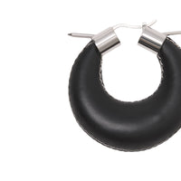 Créoles en cuir surpiqué avec clou - Palladio & Black