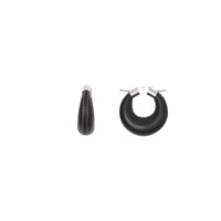Créoles en cuir surpiqué avec clou - Palladio & Black