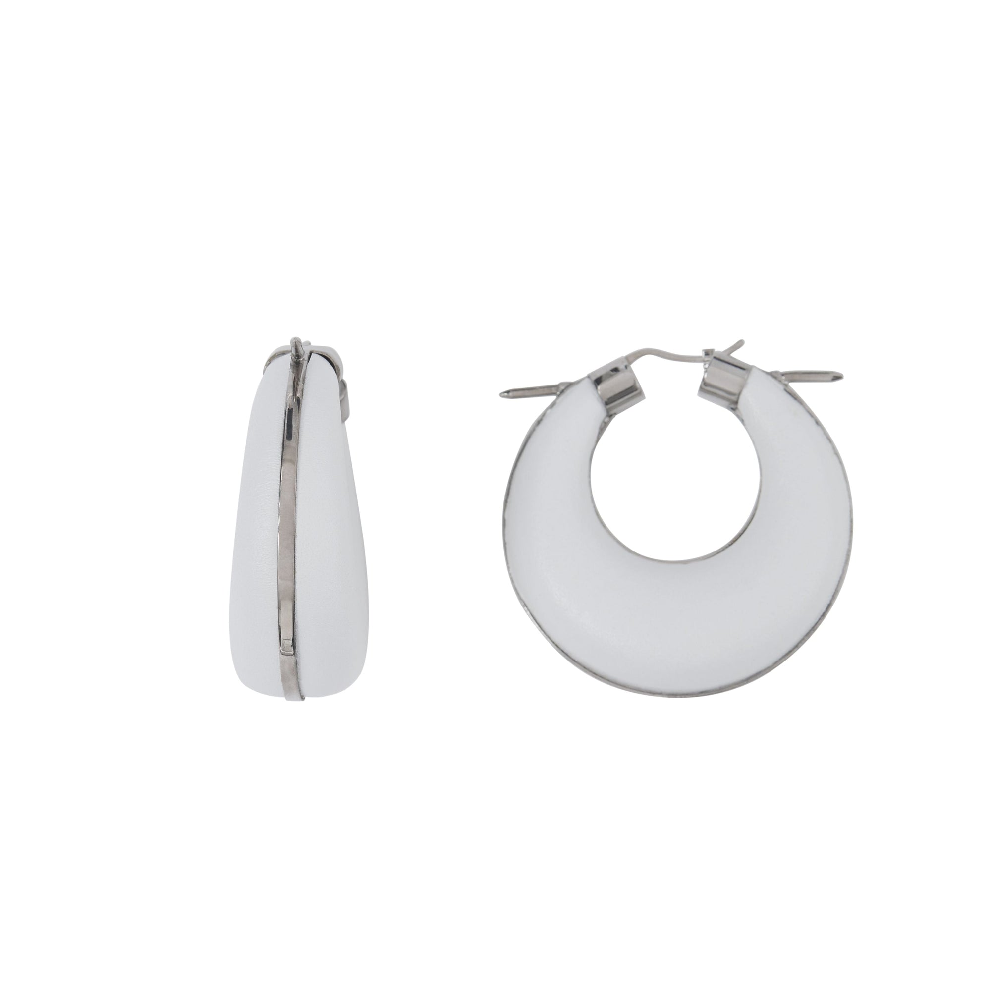 Créoles en cuir avec clou - Palladio & White