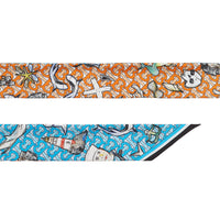 Foulard ultrafin en soie à imprimé montage - Multicolour