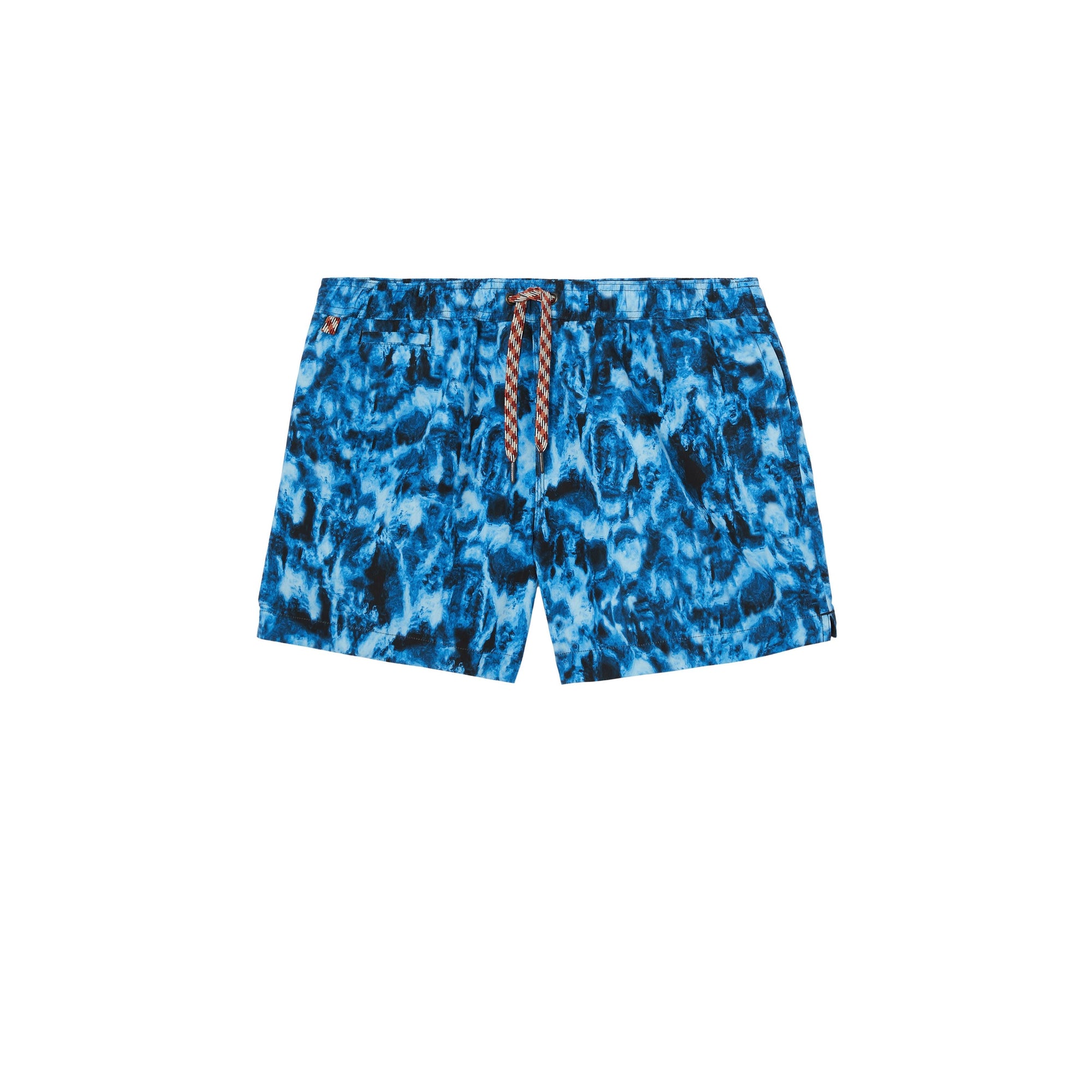 Short de bain à cordon de serrage à imprimé vaguelette - Midnight Navy