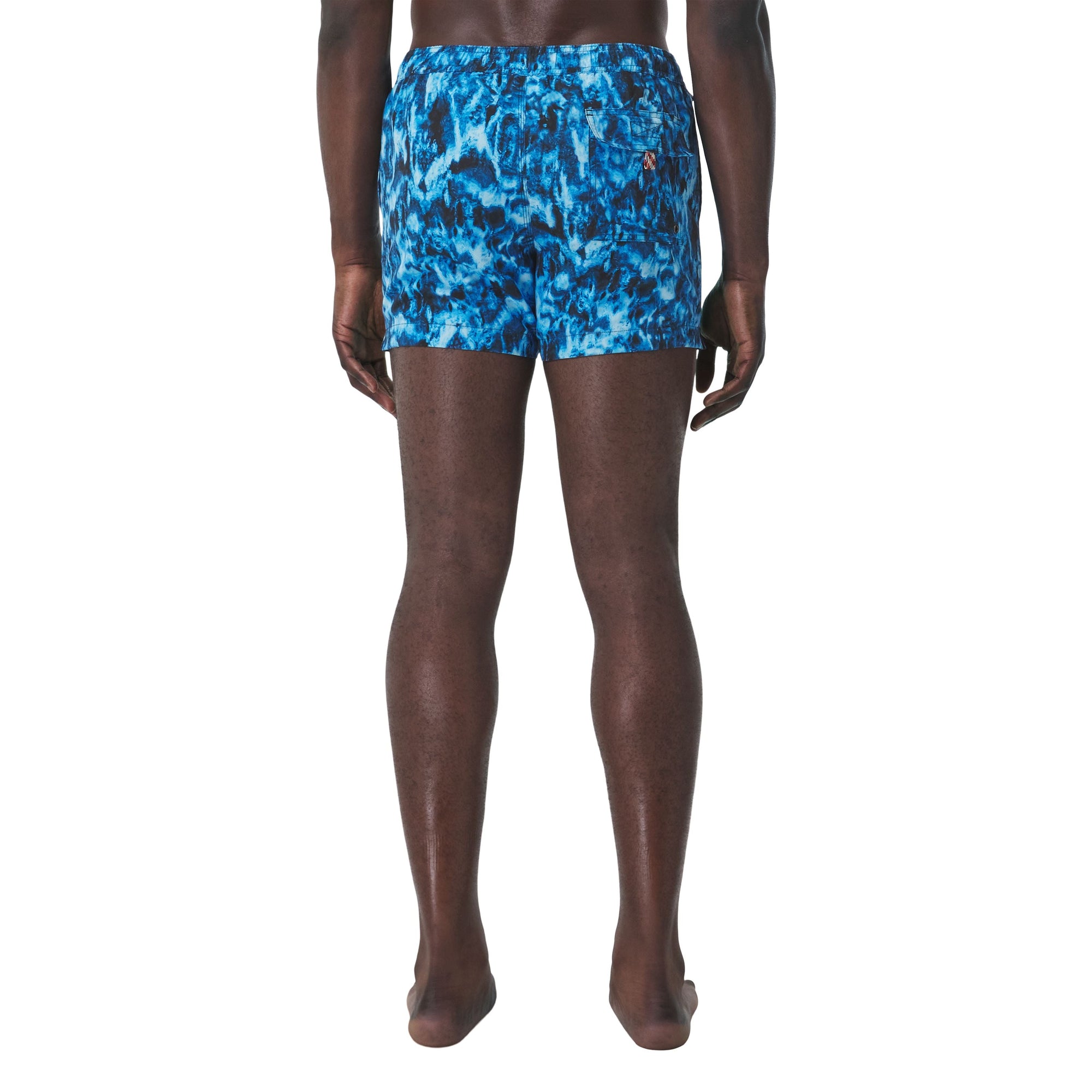 Short de bain à cordon de serrage à imprimé vaguelette - Midnight Navy