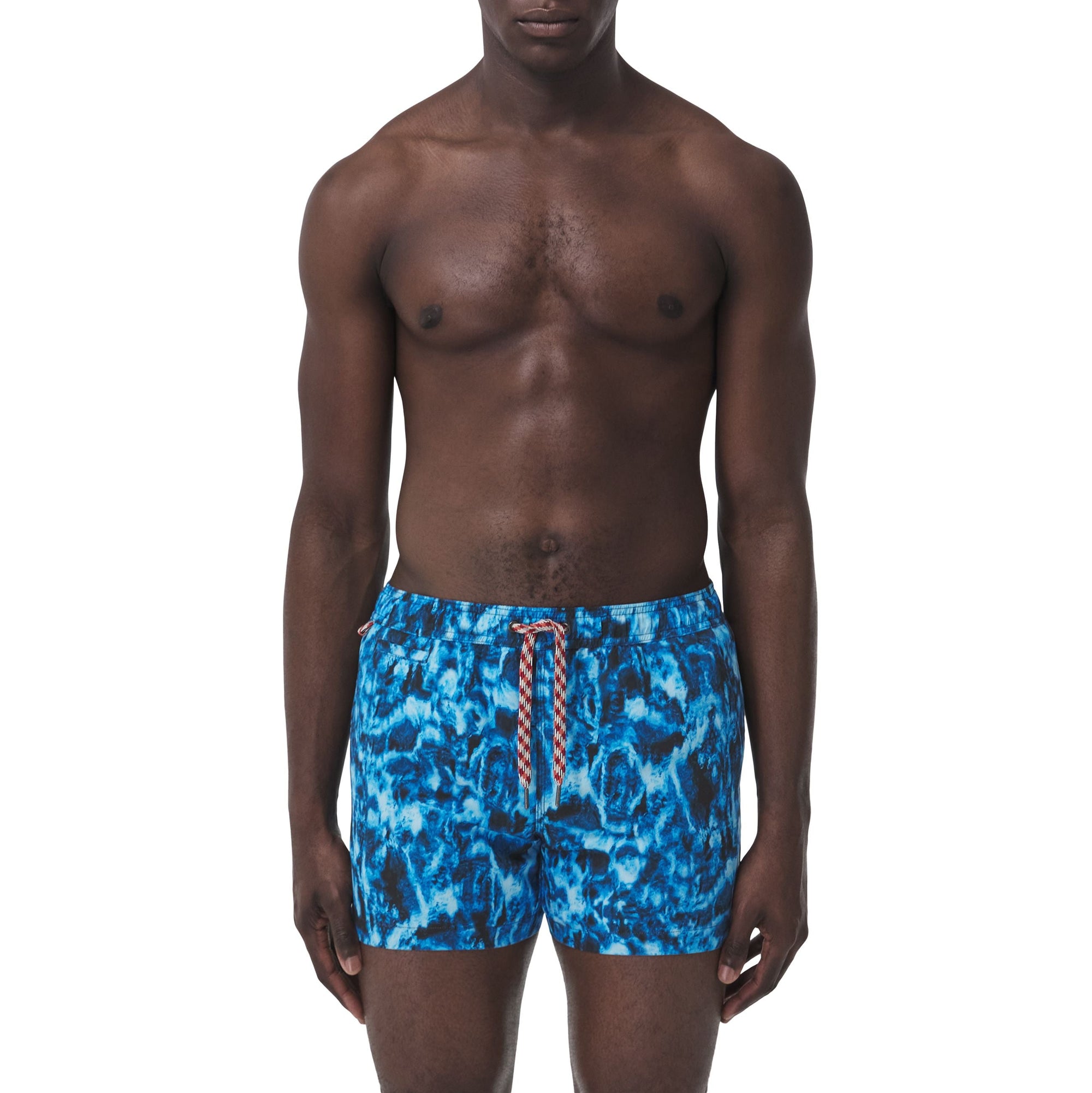 Short de bain à cordon de serrage à imprimé vaguelette - Midnight Navy