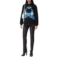 Hoodie oversize en coton à imprimé requin - Black