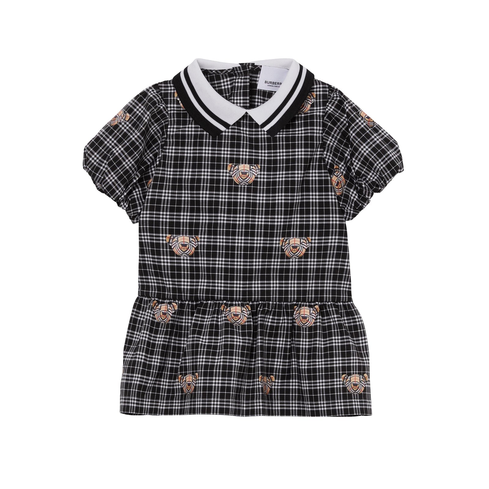 Robe manches bouffantes imprimé Thomas Bear - Black & White