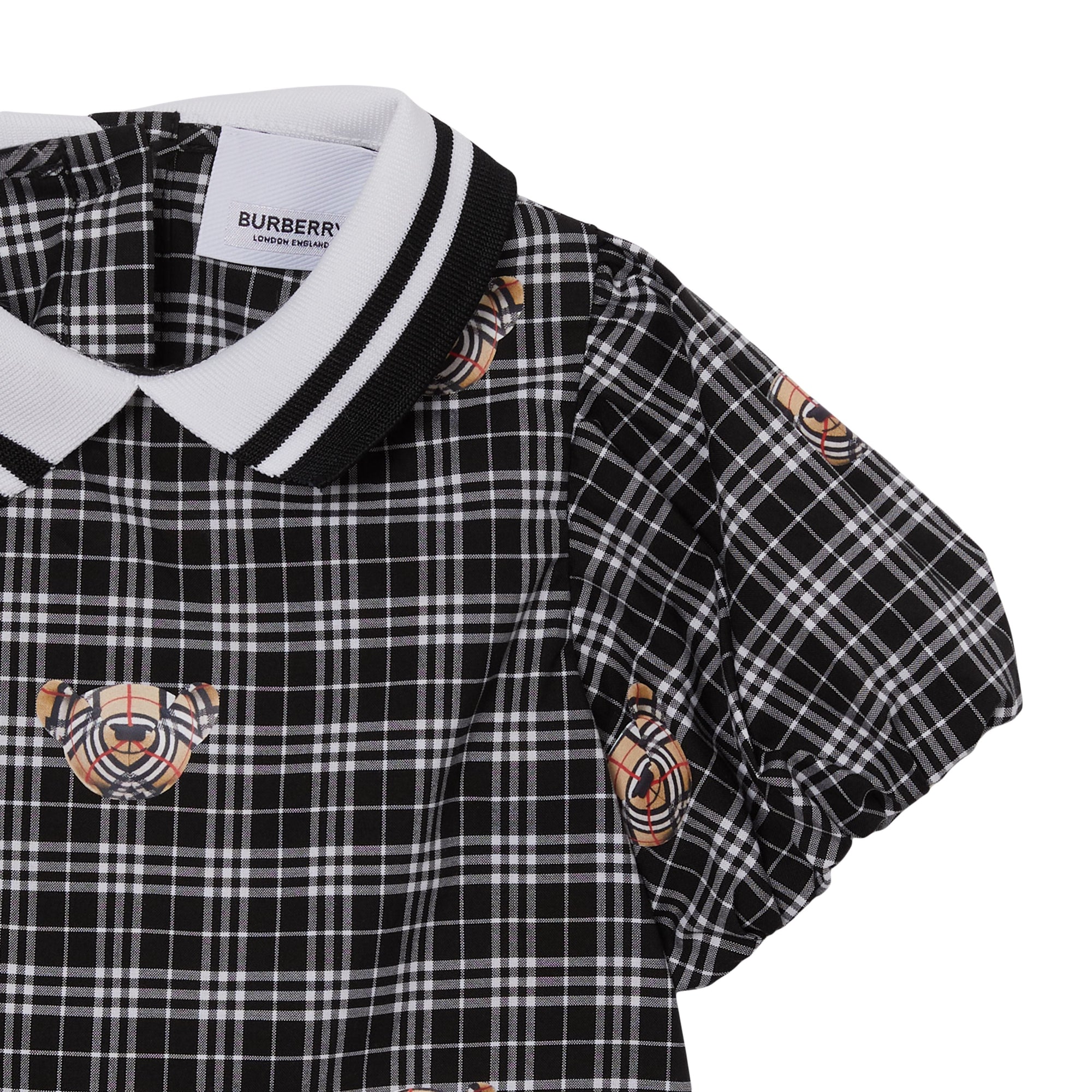 Robe manches bouffantes imprimé Thomas Bear - Black & White