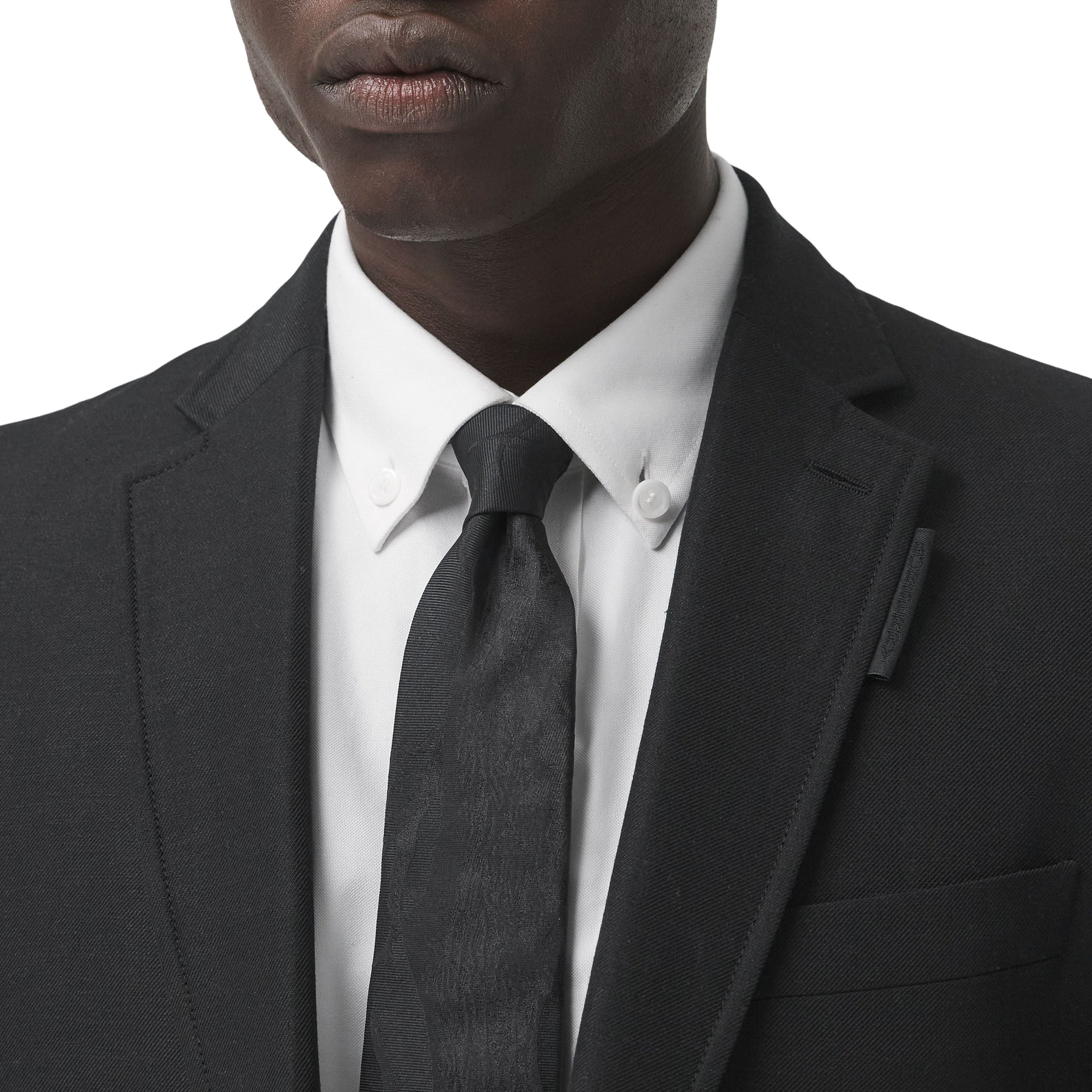 Veste de costume classique en laine et lin - Black