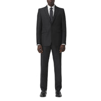 Veste de costume classique en laine et lin - Black