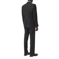 Veste de costume classique en laine et lin - Black