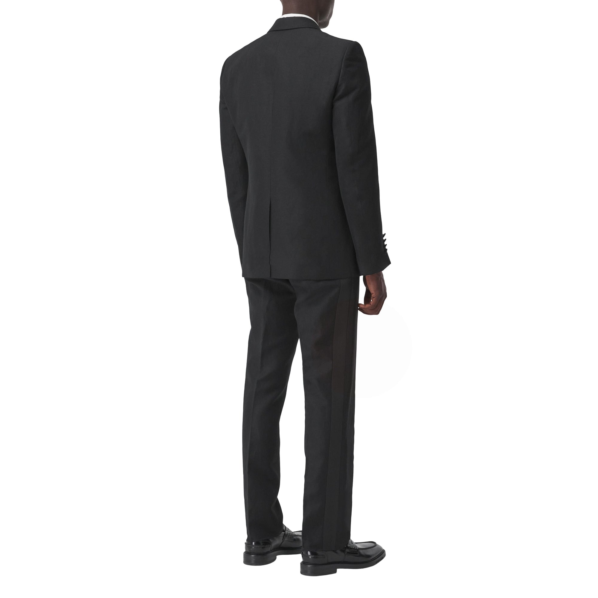 Veste de costume classique en laine et lin - Black