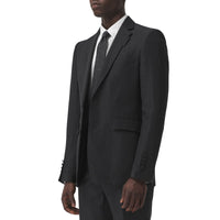 Veste de costume classique en laine et lin - Black