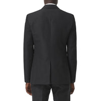 Veste de costume classique en laine et lin - Black