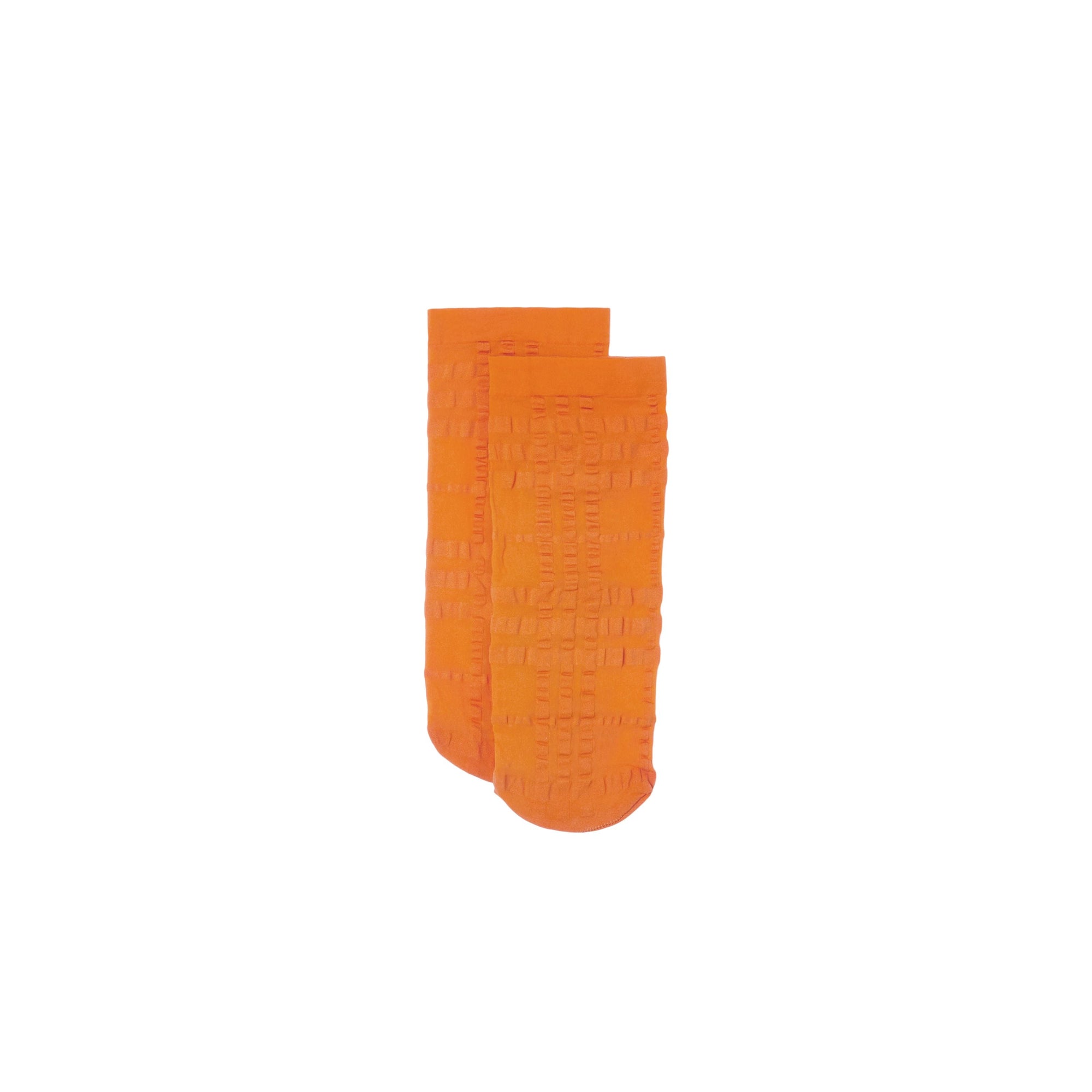 Chaussettes diaphanes check en intarsia - Orange