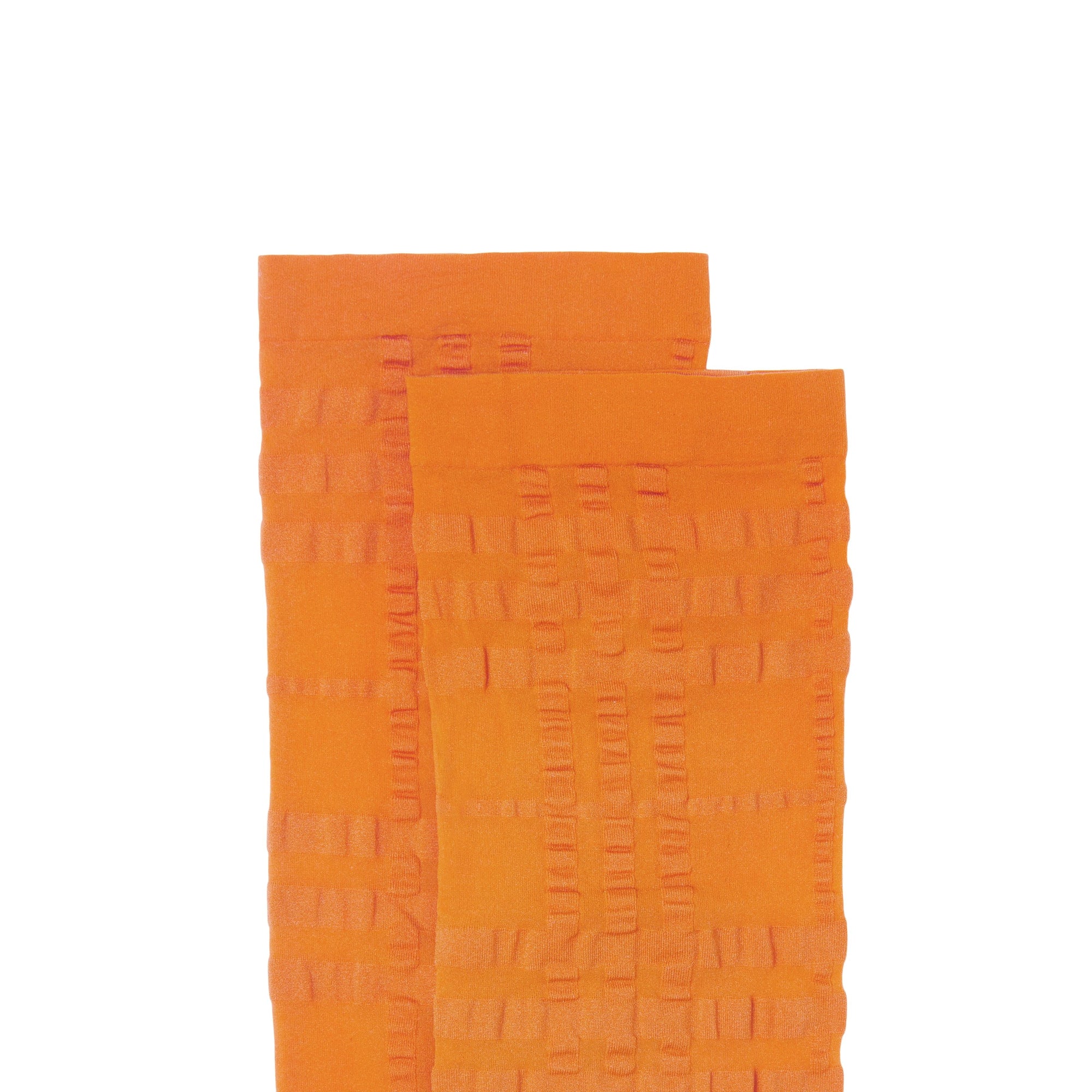 Chaussettes diaphanes check en intarsia - Orange