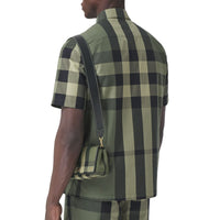 Petit sac à bandoulière en toile check - Military Green
