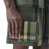 Petit sac à bandoulière en toile check - Military Green