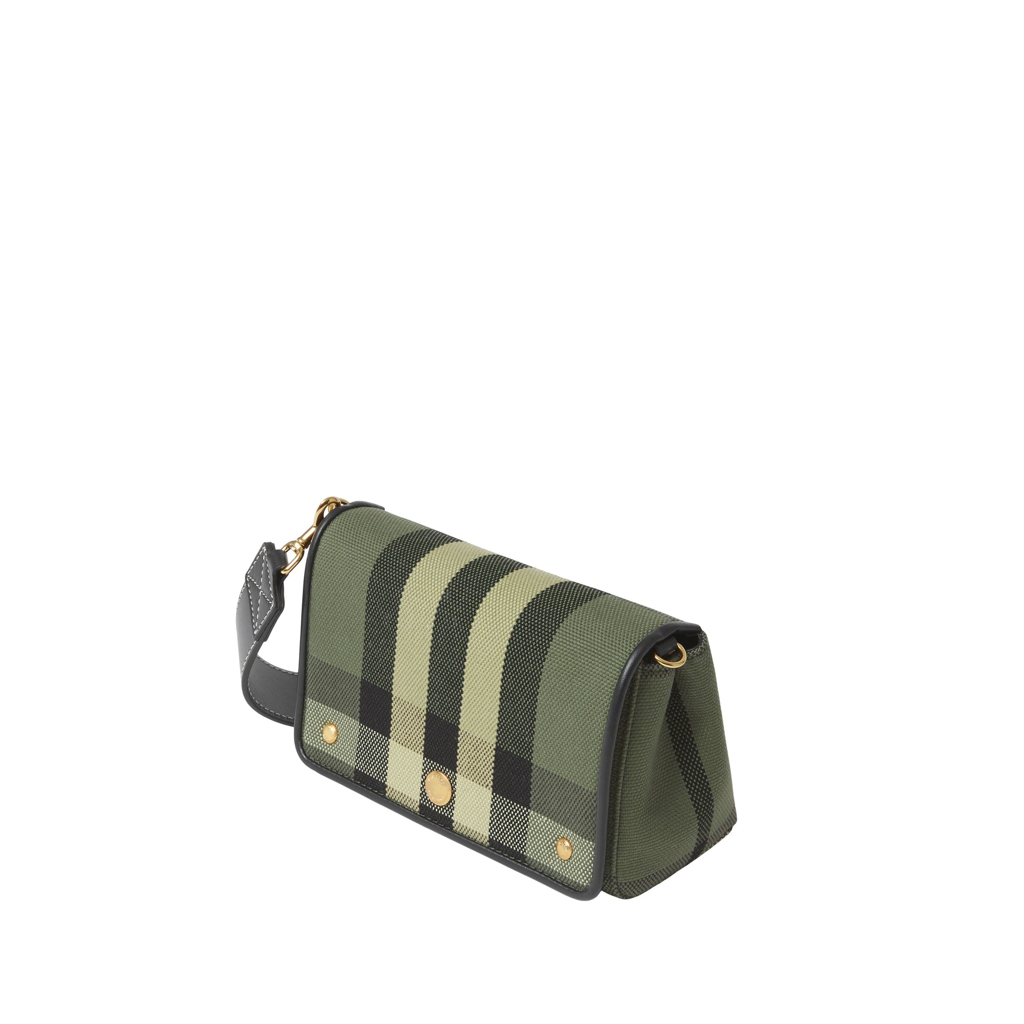 Petit sac à bandoulière en toile check - Military Green