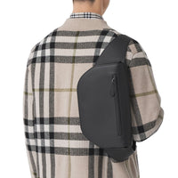 Grand sac banane Olympia en cuir grainé - Black