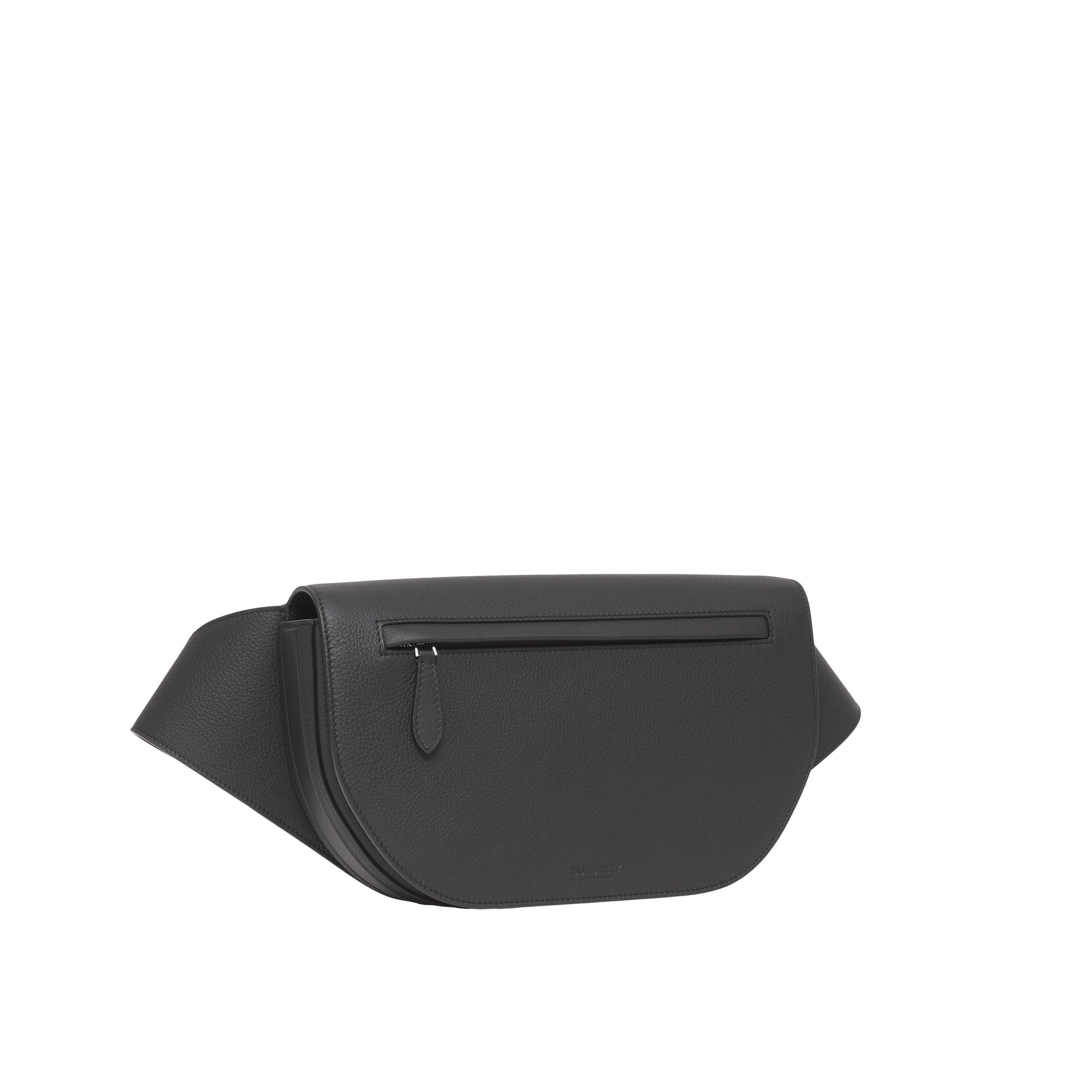 Grand sac banane Olympia en cuir grainé - Black