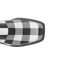 Mocassins en cuir check - Black & White
