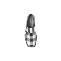 Mocassins en cuir check - Black & White
