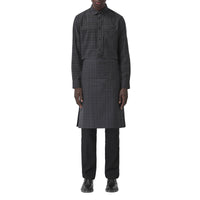 Kilt en coton check avec détails en cuir - Dark Charcoal