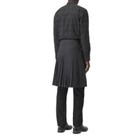 Kilt en coton check avec détails en cuir - Dark Charcoal