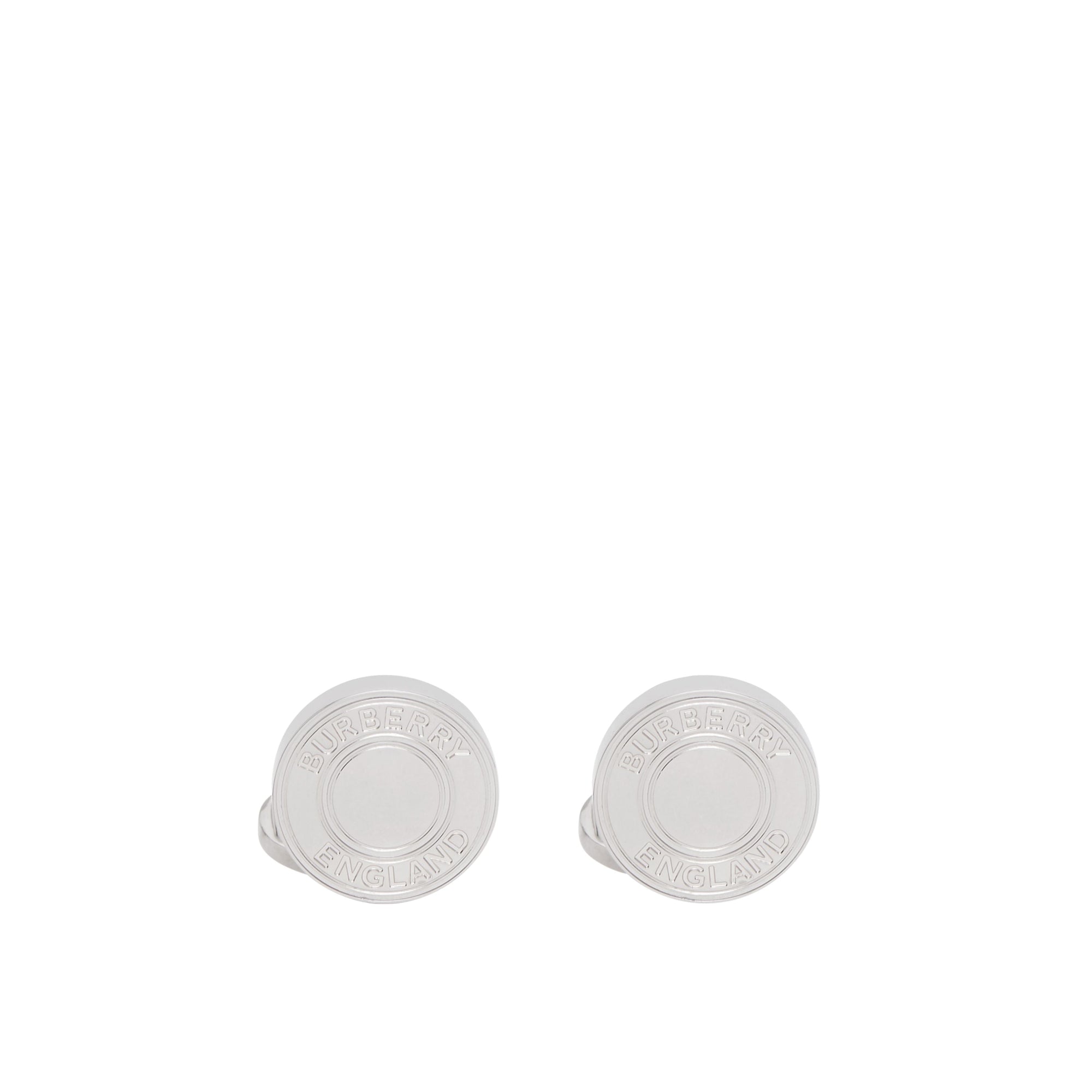 Boutons de manchette plaqués palladium avec logo - Vintage Silver