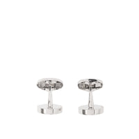 Boutons de manchette plaqués palladium avec logo - Vintage Silver