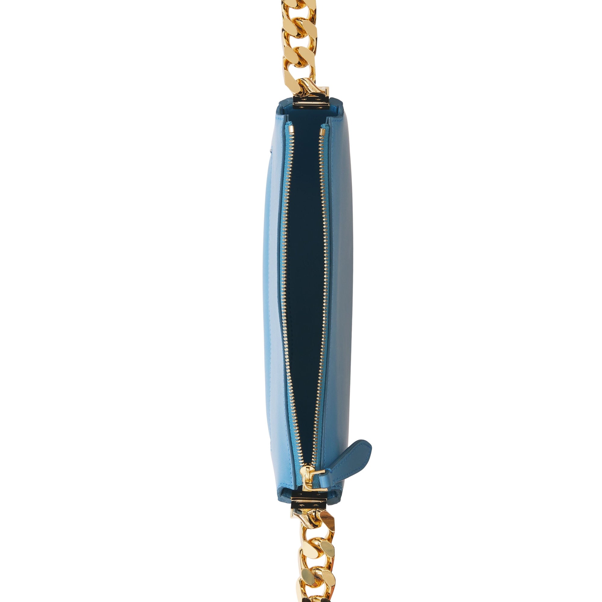 Mini sac Olympia zippé en cuir - Blue Topaz
