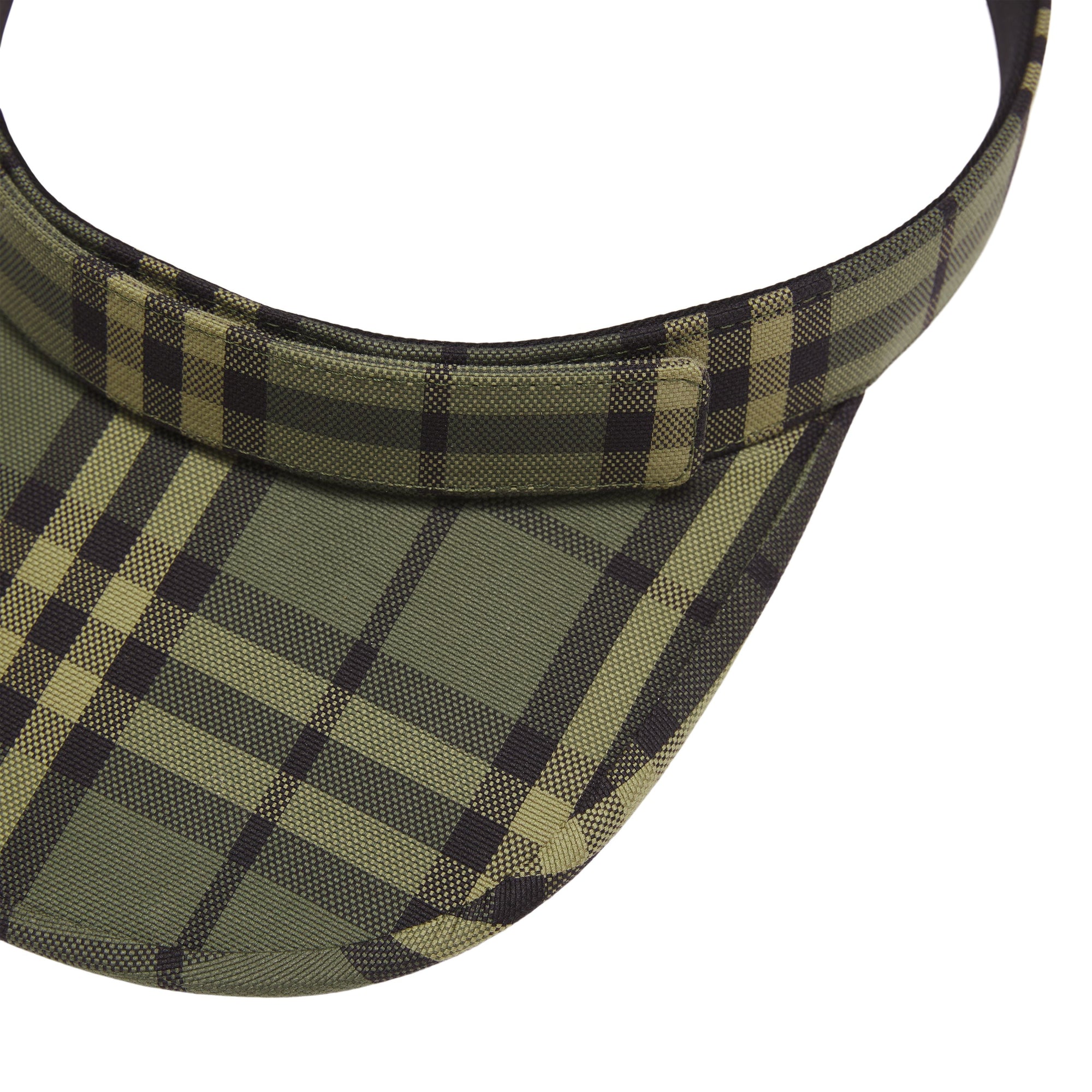 Visière en coton check avec poche zippée amovible - Green Icon Check