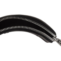 Visière en cuir avec poche zippée amovible - Black