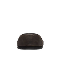 Visière en cuir avec poche zippée amovible - Black