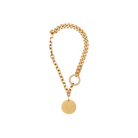 Collier à maillons plaqué or avec médaillon - Antique Gold