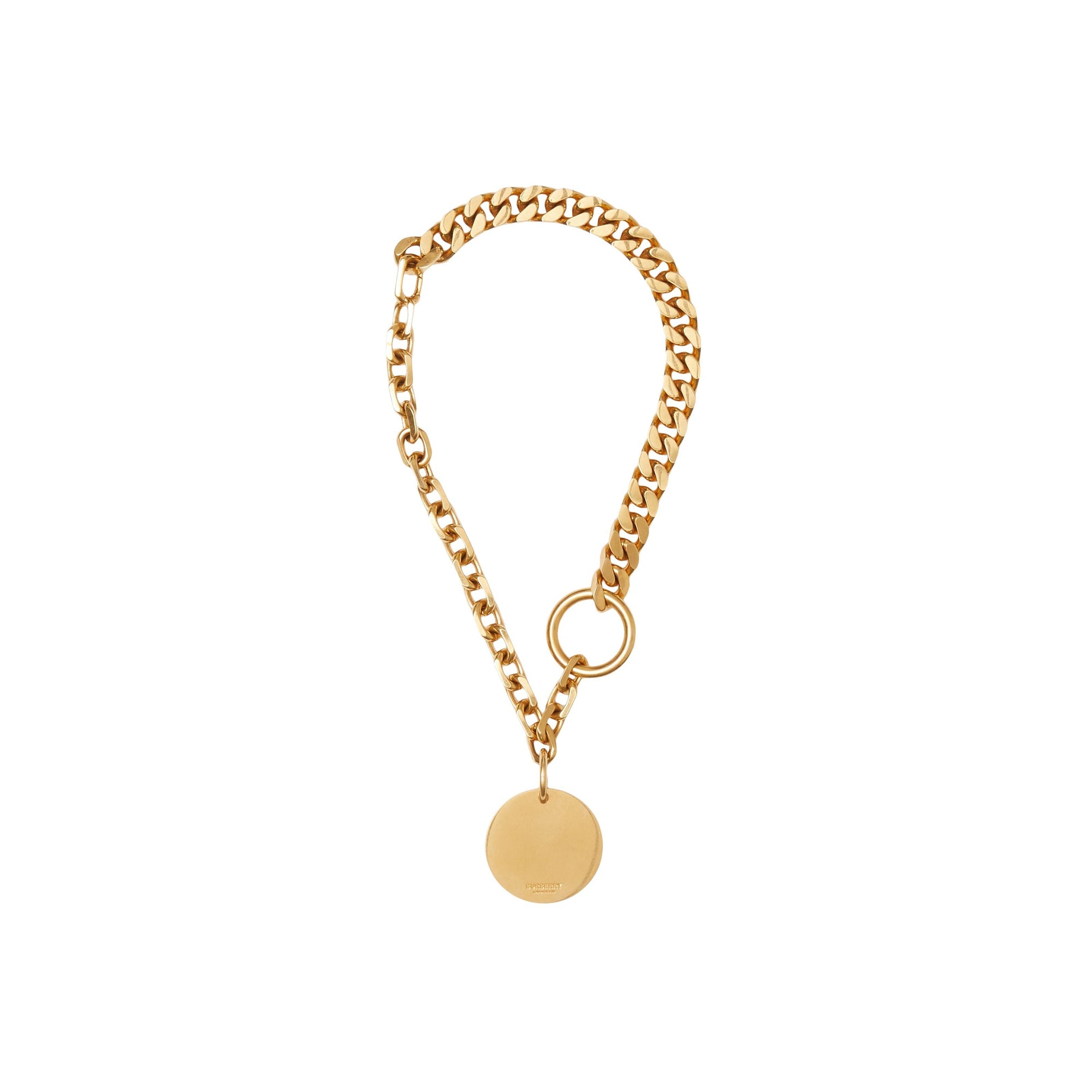 Collier à maillons plaqué or avec médaillon - Antique Gold