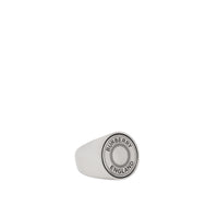 Chevalière plaquée palladium avec logo - Vintage Silver