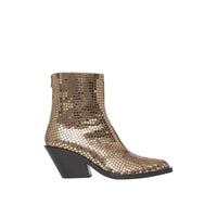 Bottines à talon bottier à sequins - Light Gold