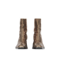 Bottines à talon bottier à sequins - Light Gold