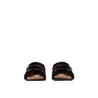 Sandales en cuir et fausse fourrure - Black